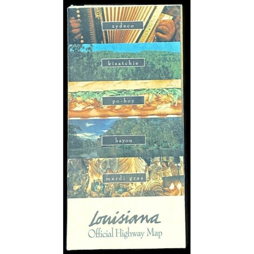 Vtg 1994 DOT Louisiana State Map Official Highway Vacation Travel Location